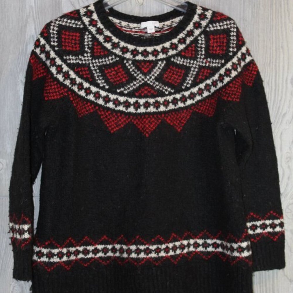 J. JILL  Wool Blend Nordic Fair Isle Sweater Size M